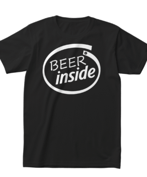 A Tee which has beer inside in a circle on it. A relatable tee design for drinks after work. Casual Tee | Urban Fashion
