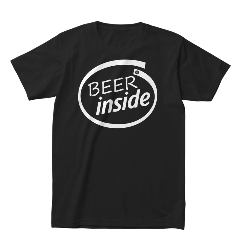 A Tee which has beer inside in a circle on it. A relatable tee design for drinks after work. Casual Tee | Urban Fashion