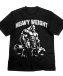 A body building beer lifting a barbell