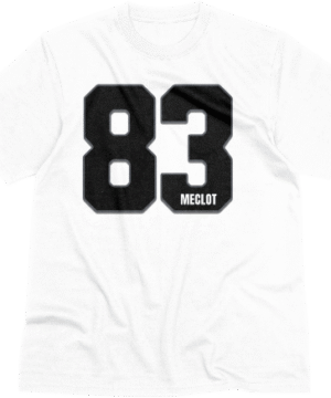 Plain t-shirt with bold “83” print and small MeClot logo, designed in heavyweight cotton for a clean, minimalist streetwear look.